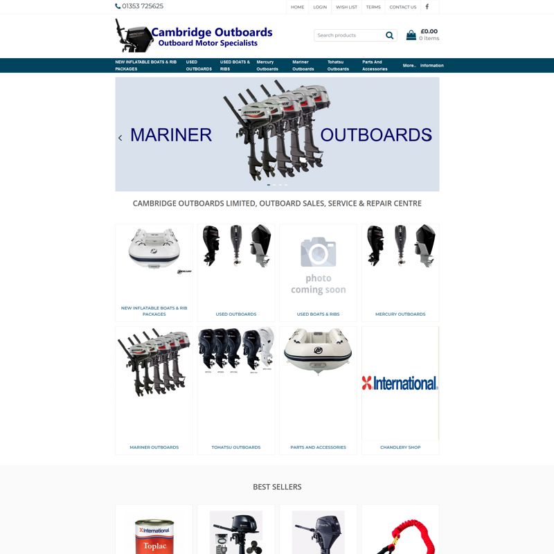 Website by Graphicz for Cambridge Outboards
